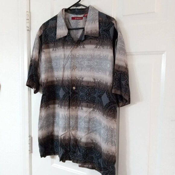 Sorbino Men's Short Sleeve Button Up 100% Rayon Shirt Size XL Single Stitch - Picture 5 of 7